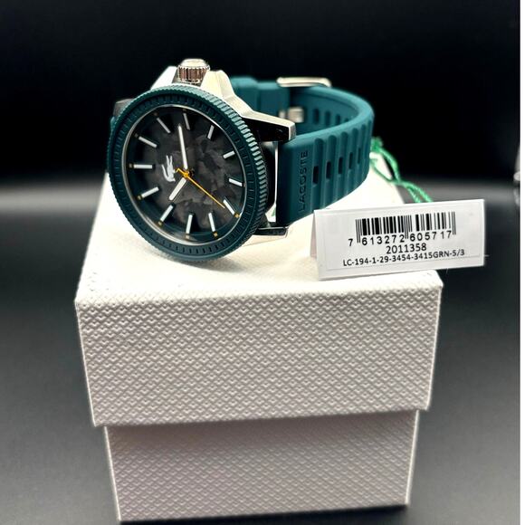 Lacoste Highkey 2011358 Men’s Green Silicone Strap Quartz Watch NIBWT - Picture 5 of 17